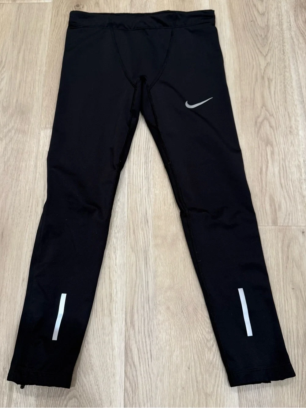 Nike Black Kids Leggings with Reflective Swoosh